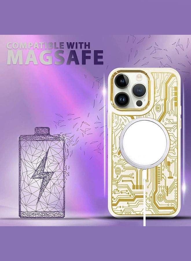 JOWAY iPhone 14 Pro Chronograph Magsafe Case Electroplated circuit board clear shockproof Cover Gold - Image 2