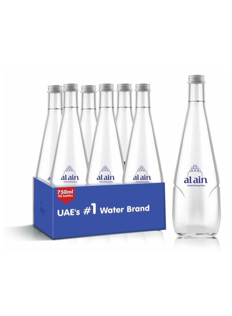 العين زجاجات ماء ساكنة العين 750 مل (عبوة من 6 قطع) – ترطيب طبيعي فاخر - Image 1