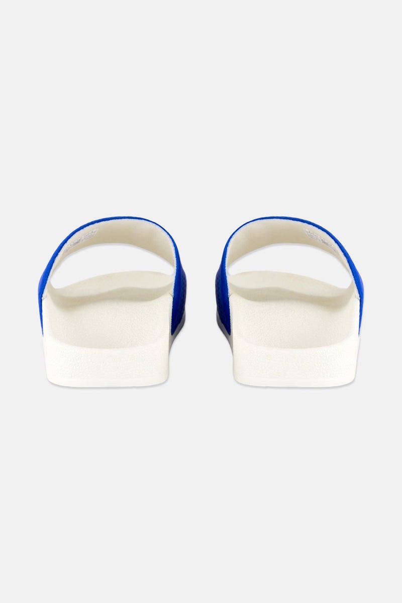 adidas Originals Kids Boy Adilette Slip On Slides, Blue  - Image 2