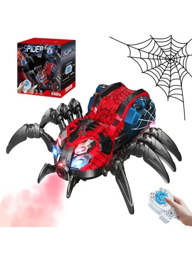 Remote Control Robotic Spider Toy – 2.4GHz Signal – Mist Spray, LED Lights, Music – Realistic Spider Movement – Multi-Spider Play – Hero Finish – Perfect Gift for Kids, Halloween, Christmas, Pranks – Battery Operated - Image 1