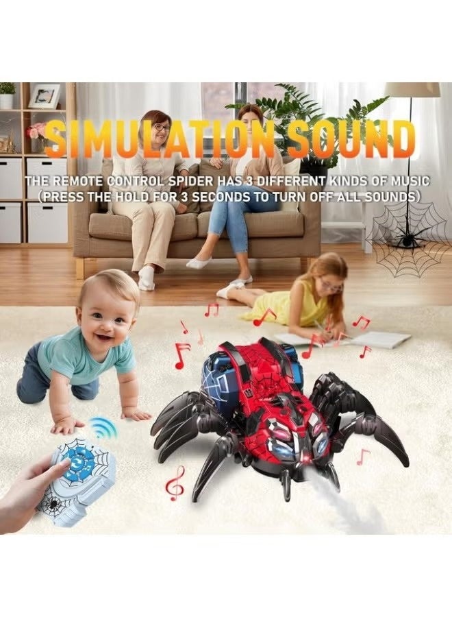 Remote Control Robotic Spider Toy – 2.4GHz Signal – Mist Spray, LED Lights, Music – Realistic Spider Movement – Multi-Spider Play – Hero Finish – Perfect Gift for Kids, Halloween, Christmas, Pranks – Battery Operated - Image 4
