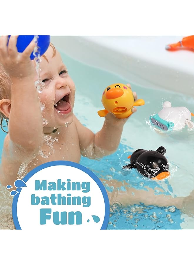 erorex Baby Bath Toys 3 Pcs Wind Up Duck Bathtub Toys For Toddlers 1 3 Years Old Floating Pool Games Water - Image 2