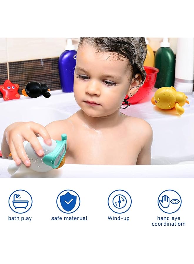 erorex Baby Bath Toys 3 Pcs Wind Up Duck Bathtub Toys For Toddlers 1 3 Years Old Floating Pool Games Water - Image 5
