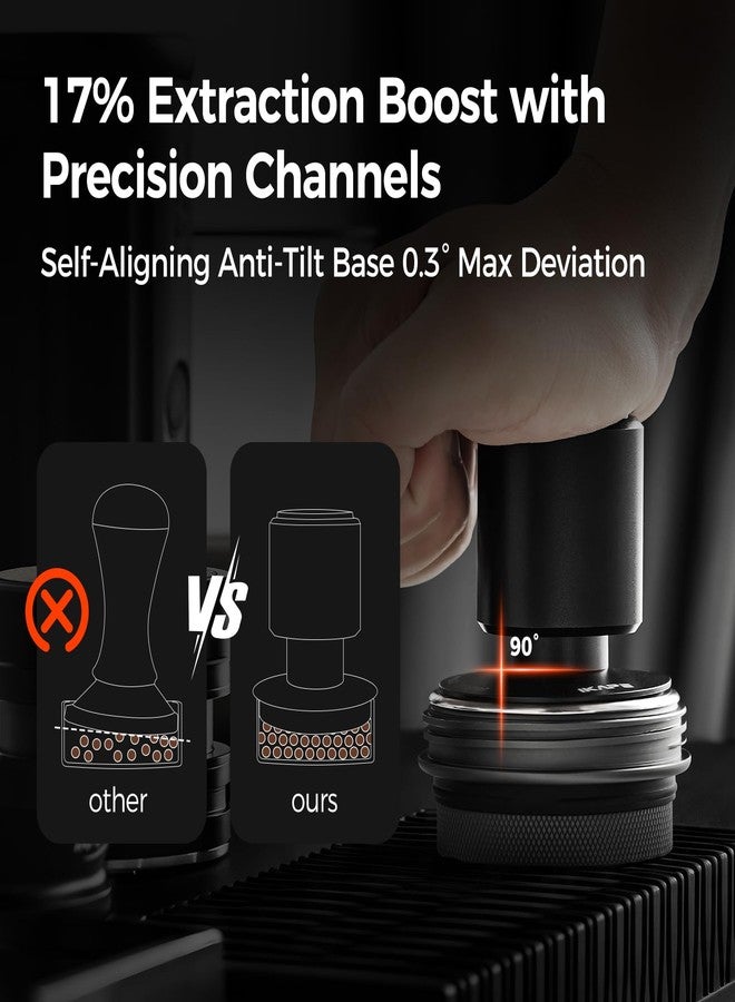IKAPE Espresso Tamper,53.3mm V4 Impact Coffee Tamper with Sound Feedback, Features 15lb/30lb Interchangeable Springs,Tamper with Triple-Spring System, Fits 53.3mm Portafilters - Image 3