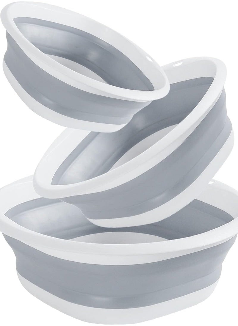 ماركة غير محددة Multipurpose Foldable Collapsible Washbasin Lightweight Portable Basin, Collapsible Basin for Camping Sink and RV Sinks (Set of 3, S,M,L)  - Image 1
