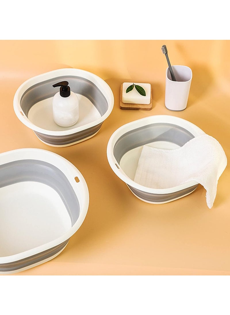 ماركة غير محددة Multipurpose Foldable Collapsible Washbasin Lightweight Portable Basin, Collapsible Basin for Camping Sink and RV Sinks (Set of 3, S,M,L)  - Image 4