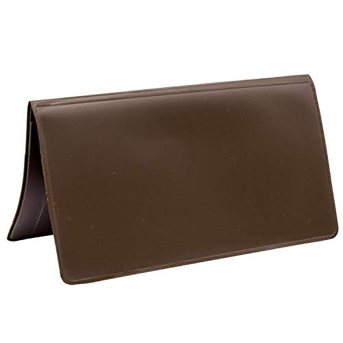 CAROUSELCHECKS Light Brown Vinyl Checkbook Cover, Top Tear Personal Vinyl Checkbook Cover - Image 1
