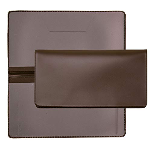 CAROUSELCHECKS Light Brown Vinyl Checkbook Cover, Top Tear Personal Vinyl Checkbook Cover - Image 3