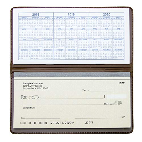CAROUSELCHECKS Light Brown Vinyl Checkbook Cover, Top Tear Personal Vinyl Checkbook Cover - Image 2