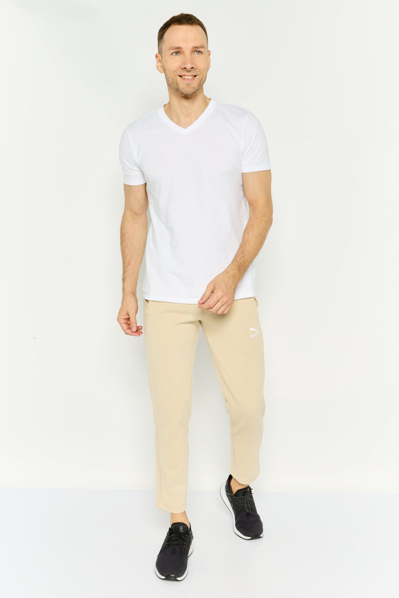 PUMA Men Sportswear Fit Embroidered Logo Outdoor Sweatpants, Beige  - Image 2