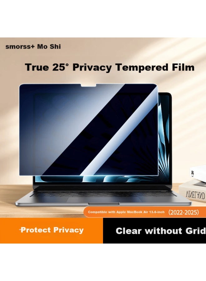 Smorss 25° Privacy Screen Protector For Apple Macbook Air 13.6-inch M4/m3/m2 Tempered Glass Film /24/22 Laptop Anti-peeping Screen Protector - Image 1