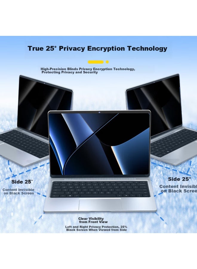 Smorss 25° Privacy Screen Protector For Apple Macbook Air 13.6-inch M4/m3/m2 Tempered Glass Film /24/22 Laptop Anti-peeping Screen Protector - Image 2