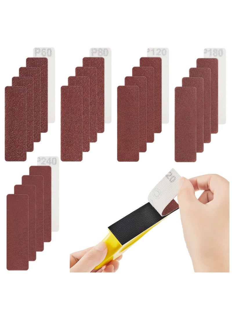 SYOSI - 100 Pieces Detail Sander Refills, Micro Finishing Sander Paper, Micro Zip Finger Sander for Crafts, Assorted Grit of 60/80/ 120/180/ 240, 3.5 x 1 Inch for Wood Furniture Metal Automotive - Image 1