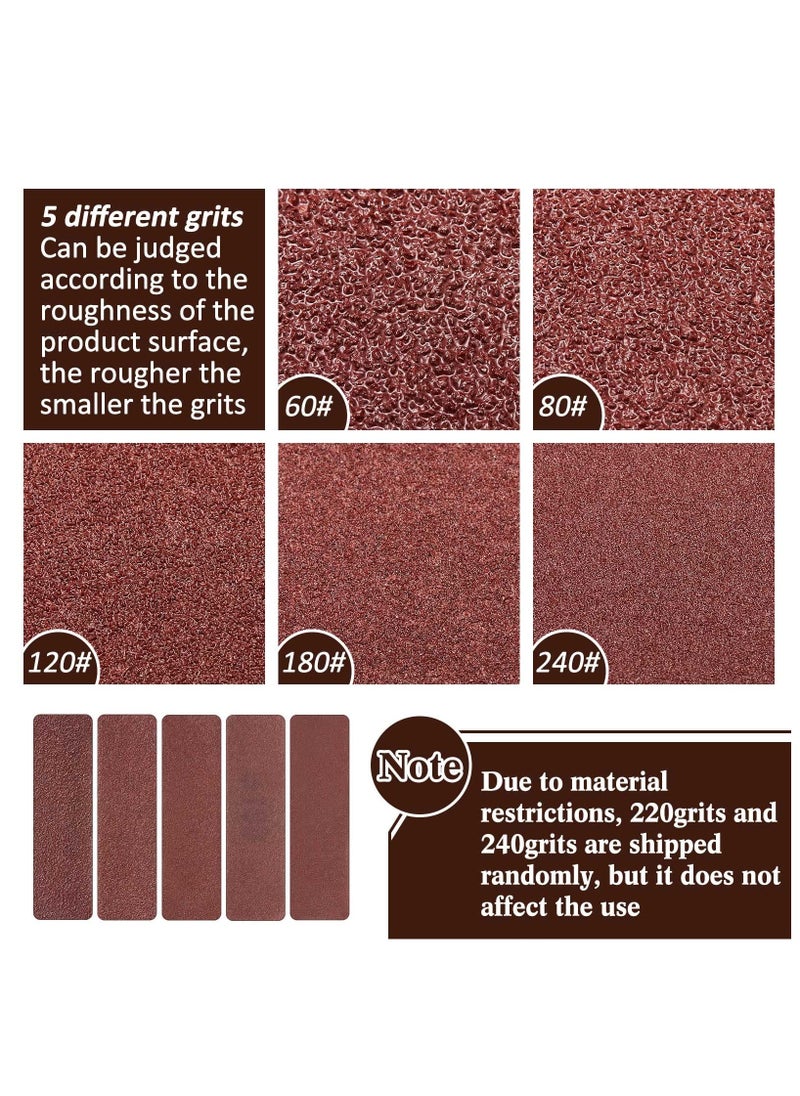 SYOSI - 100 Pieces Detail Sander Refills, Micro Finishing Sander Paper, Micro Zip Finger Sander for Crafts, Assorted Grit of 60/80/ 120/180/ 240, 3.5 x 1 Inch for Wood Furniture Metal Automotive - Image 1