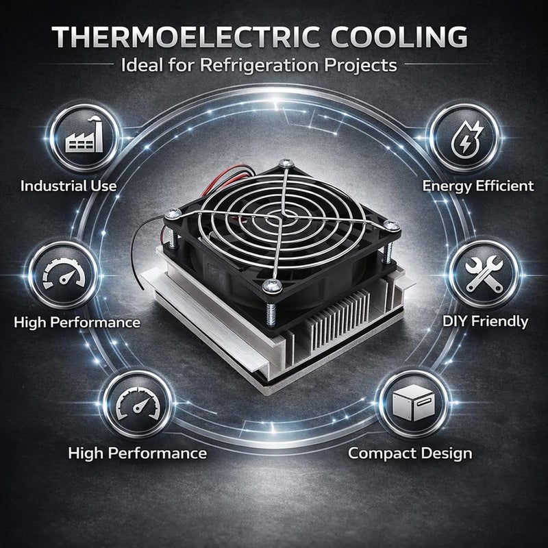 Thermoelectric Cooling System, Thermoelectric Cooler Generator, Aluminum Alloy Case, 70W - Fast Heat Dissipation, DIY Semiconductor Refrigeration, Industrial and Hobby Use - Image 3