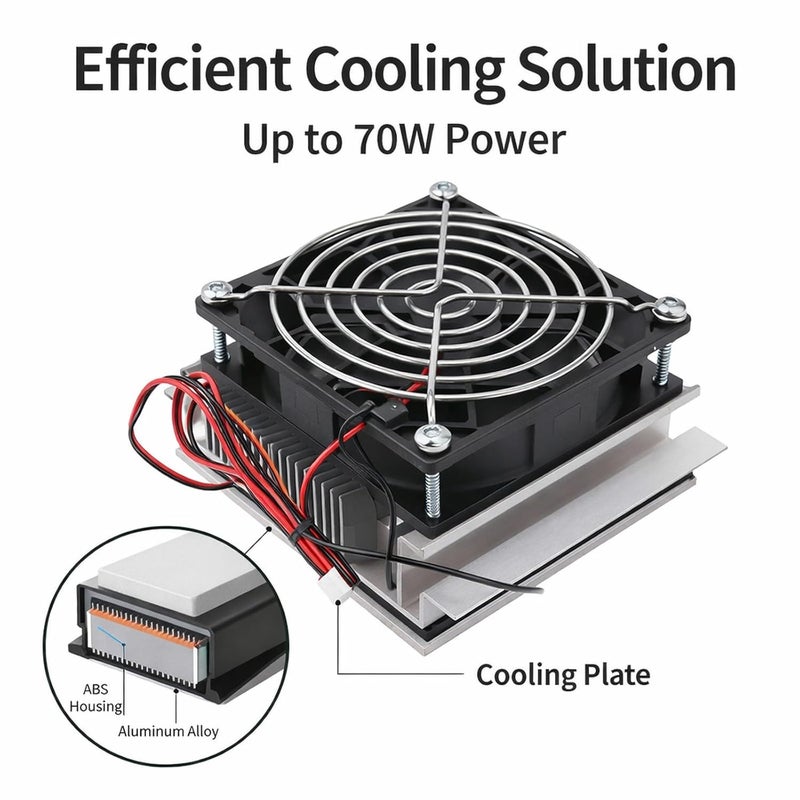 Thermoelectric Cooling System, Thermoelectric Cooler Generator, Aluminum Alloy Case, 70W - Fast Heat Dissipation, DIY Semiconductor Refrigeration, Industrial and Hobby Use - Image 2