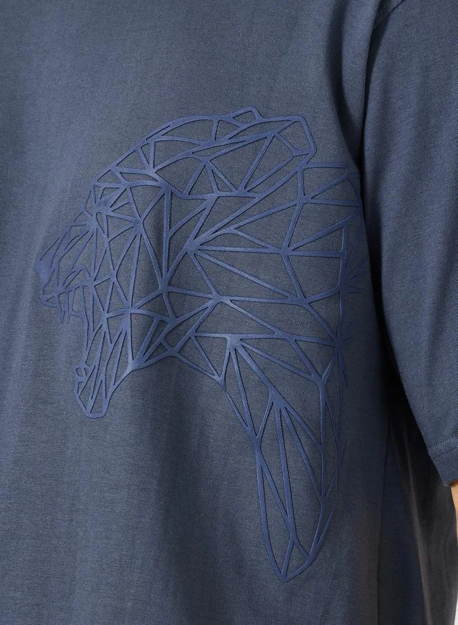 Styli Tiger Emboss Printed Jersey Oversized T-Shirt