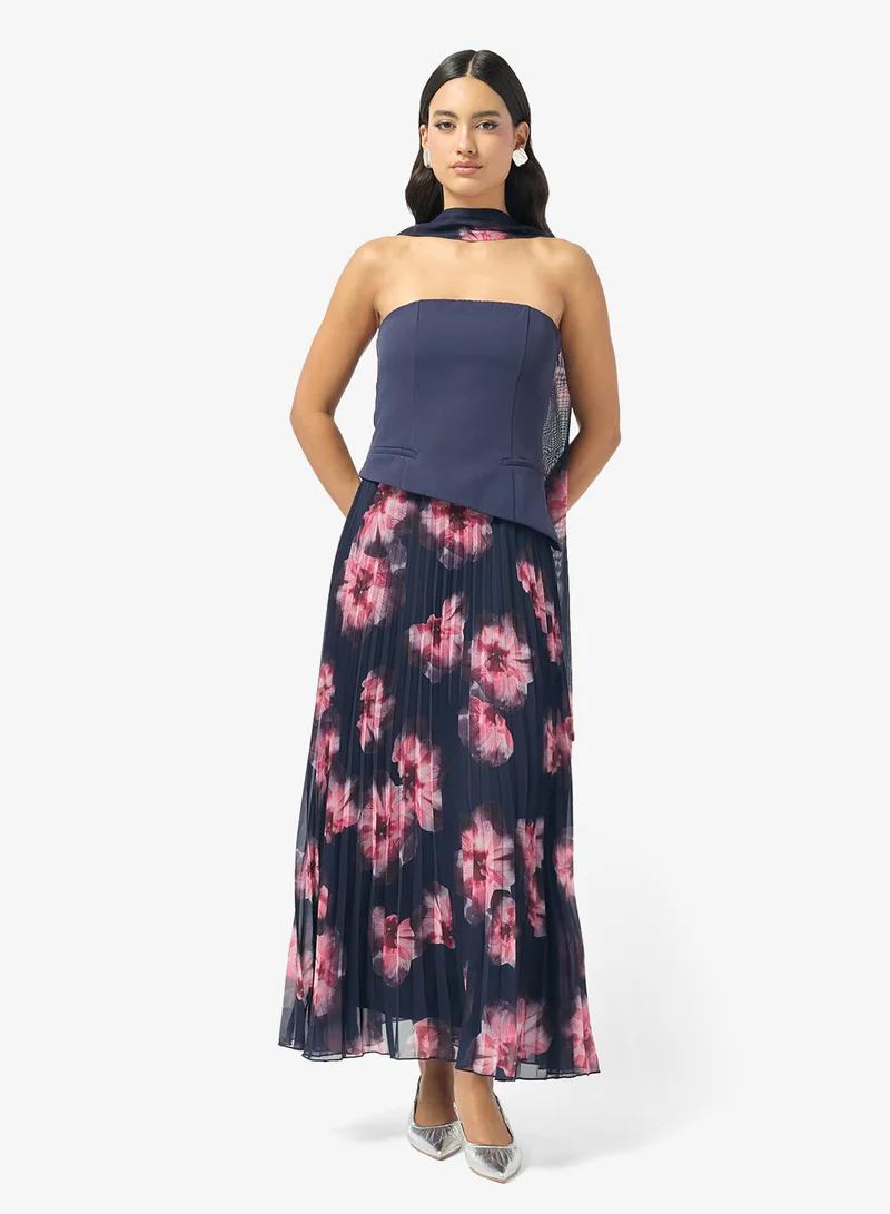 Style Cheat Bandeau Pleated Scarf Dress