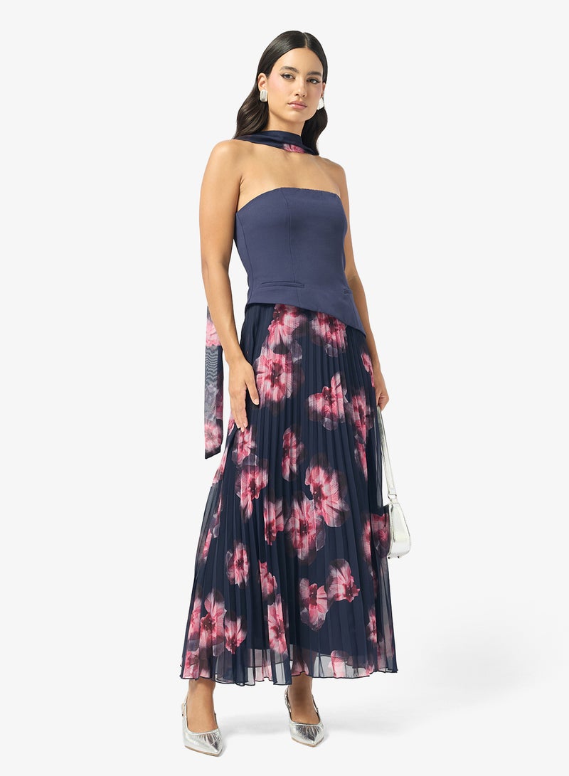 Style Cheat Bandeau Pleated Scarf Dress - Image 4