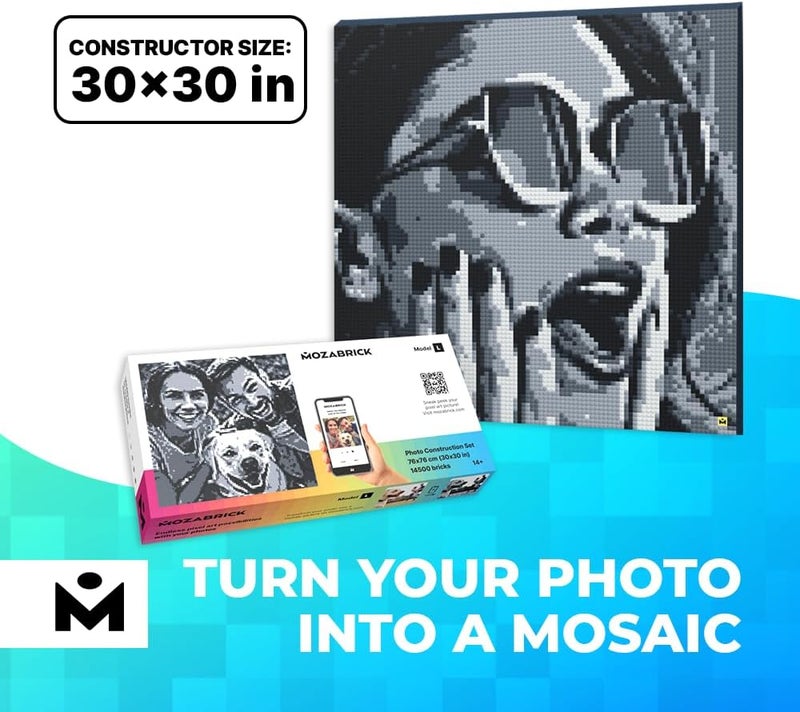 MOZABRICK Photo Construction Set Model L - Transform Any Picture into a Mosaic Wall Art Using Our Constructor and Web App. Infinite Pixel Art Possibilities Using Your Photos! - Image 2