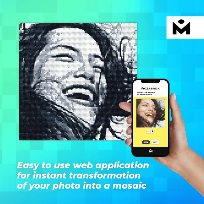 MOZABRICK Photo Construction Set Model L - Transform Any Picture into a Mosaic Wall Art Using Our Constructor and Web App. Infinite Pixel Art Possibilities Using Your Photos! - Image 3