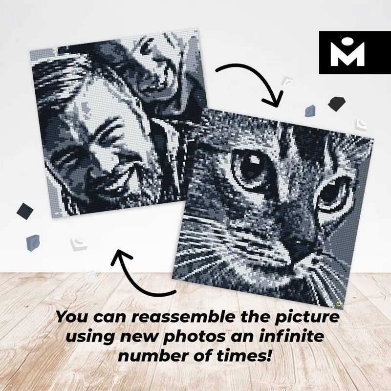 MOZABRICK Photo Construction Set Model L - Transform Any Picture into a Mosaic Wall Art Using Our Constructor and Web App. Infinite Pixel Art Possibilities Using Your Photos! - Image 5