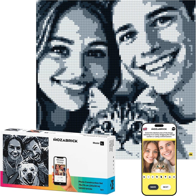 MOZABRICK Photo Construction Set Model L - Transform Any Picture into a Mosaic Wall Art Using Our Constructor and Web App. Infinite Pixel Art Possibilities Using Your Photos! - Image 1