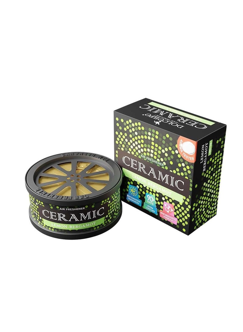MEDORI Medori Dolce Life Ceramic Car Air Freshener, Lemon-Bergamot Scent, 60g Jar (Hard Chalk) Pack of 2  - Image 2