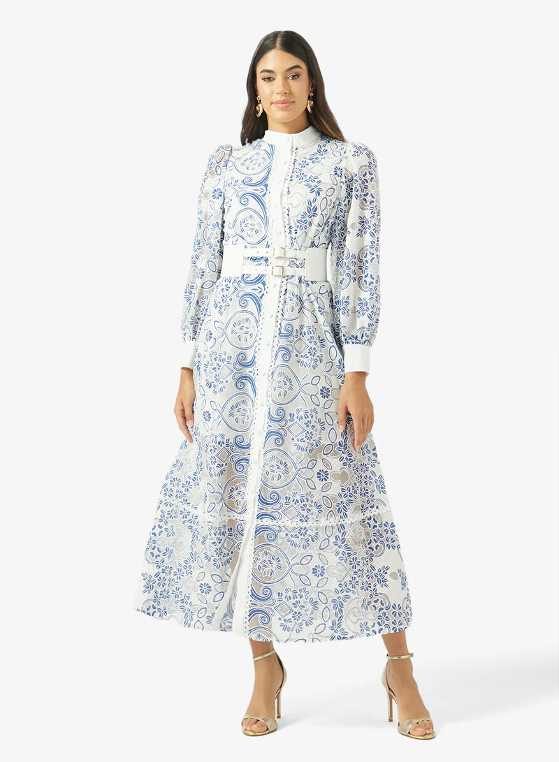 خزانة Printed Shirt Dress