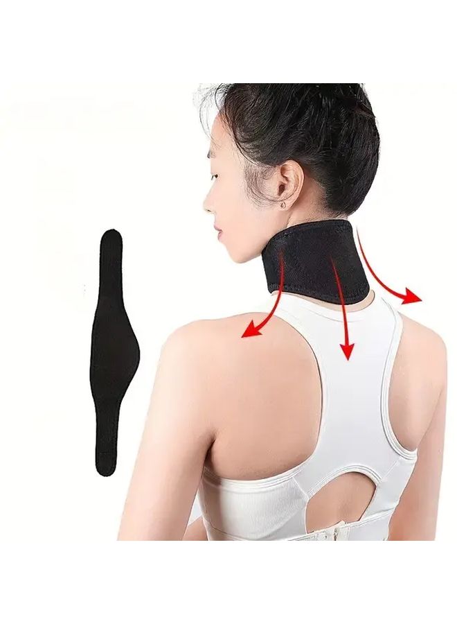 Black Posture Corrector Neck Protector Massager And Winter Warm Scarf For Men - Image 1