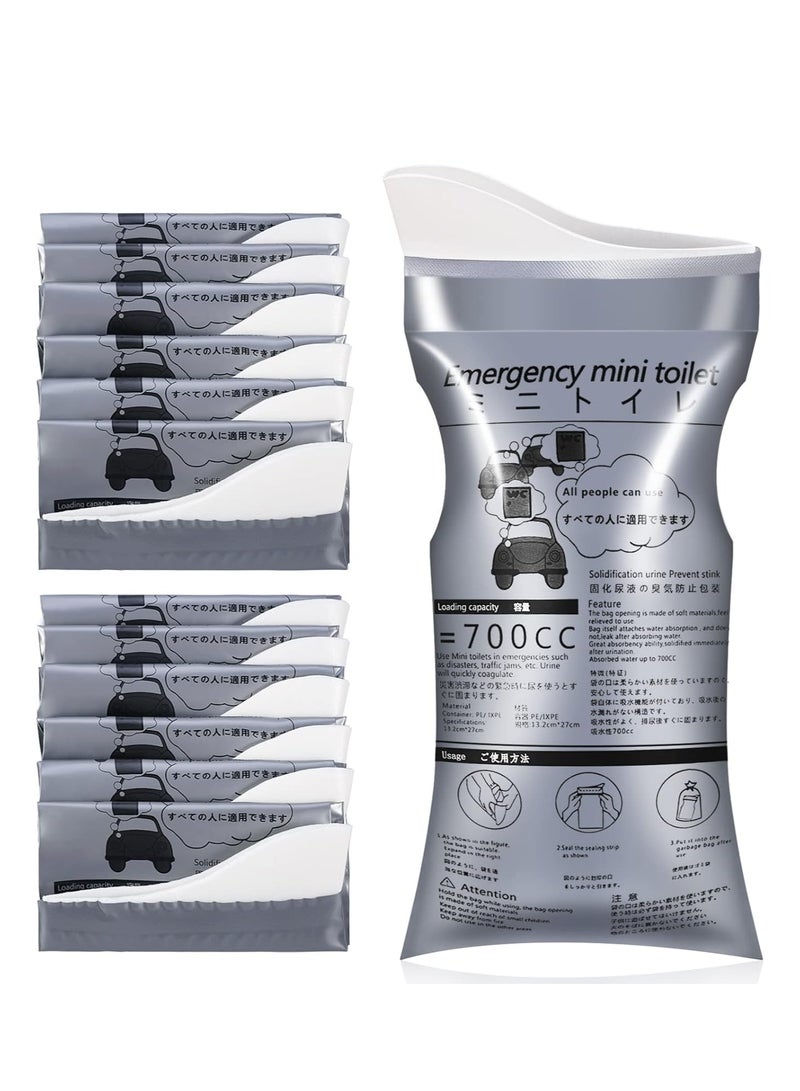 Fanski 12 Pack Disposable Urine Bags, 700ML Travel Pee Bags Unisex Urinal Bag Vomit Bag for Travel Traffic Jam Emergency Portable Camping Urinal Bags for Men Women - Image 1