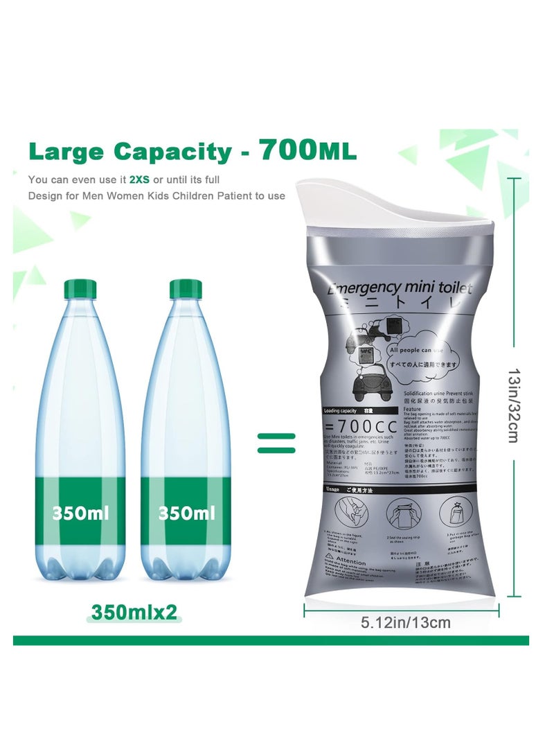 Fanski 12 Pack Disposable Urine Bags, 700ML Travel Pee Bags Unisex Urinal Bag Vomit Bag for Travel Traffic Jam Emergency Portable Camping Urinal Bags for Men Women - Image 3