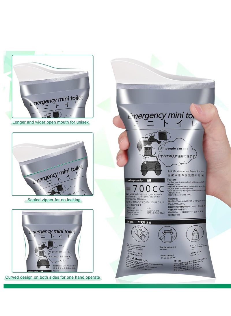 Fanski 12 Pack Disposable Urine Bags, 700ML Travel Pee Bags Unisex Urinal Bag Vomit Bag for Travel Traffic Jam Emergency Portable Camping Urinal Bags for Men Women - Image 4