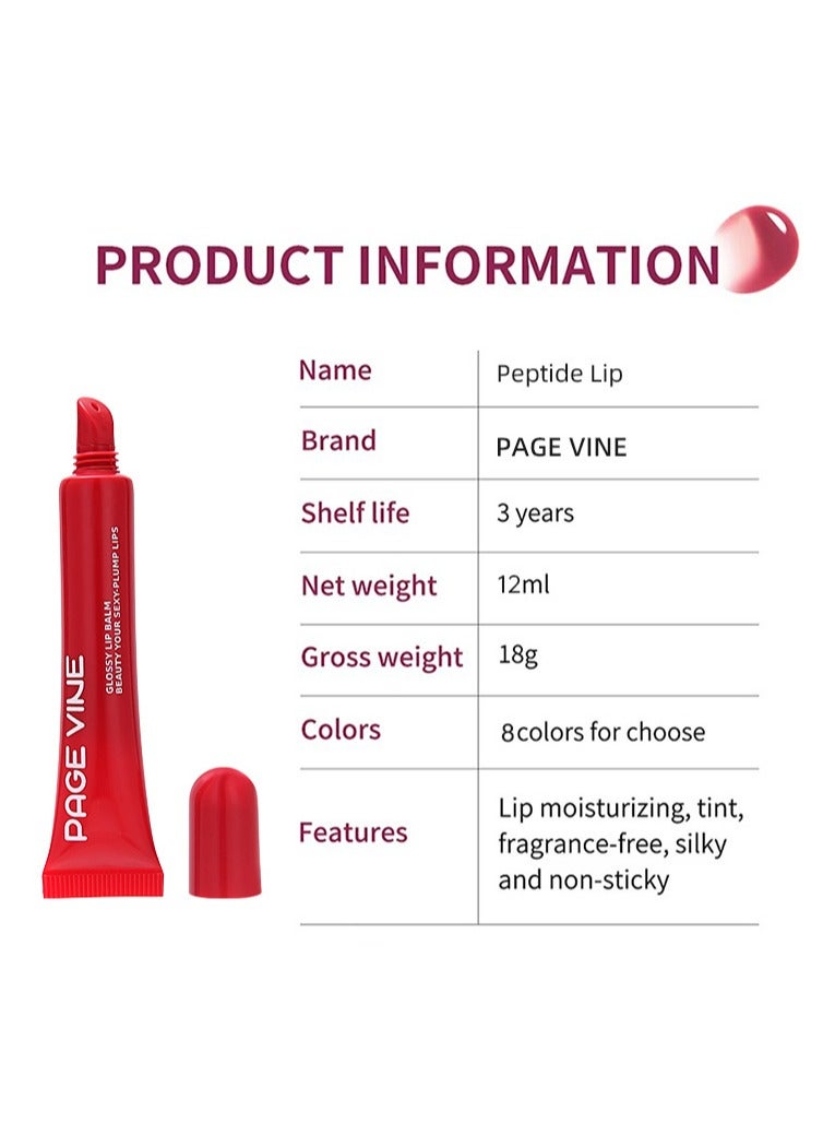 Generic Pearlescent Polypeptide Lip Gloss Liquid Lip Gloss Watery Lip Glaze Red  - Image 3