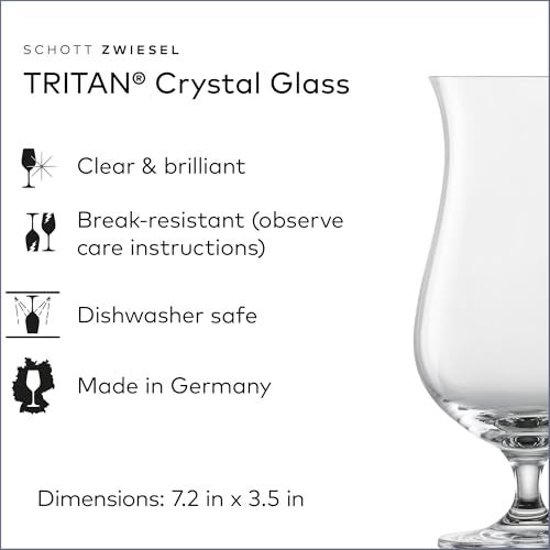 SCHOTT ZWIESEL Bar Special Hurricane Glass (Set of 6), Cocktail Glasses for Mixed Drinks, Dishwasher-Safe Tritan Crystal Glasses, Made in Germany (18 Ounce) - Image 2