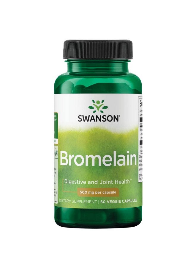 SWANSON Maximum Strength Bromelain 1200 Gdu 500 Milligrams 60 Veg Capsules Enzyme - Image 1