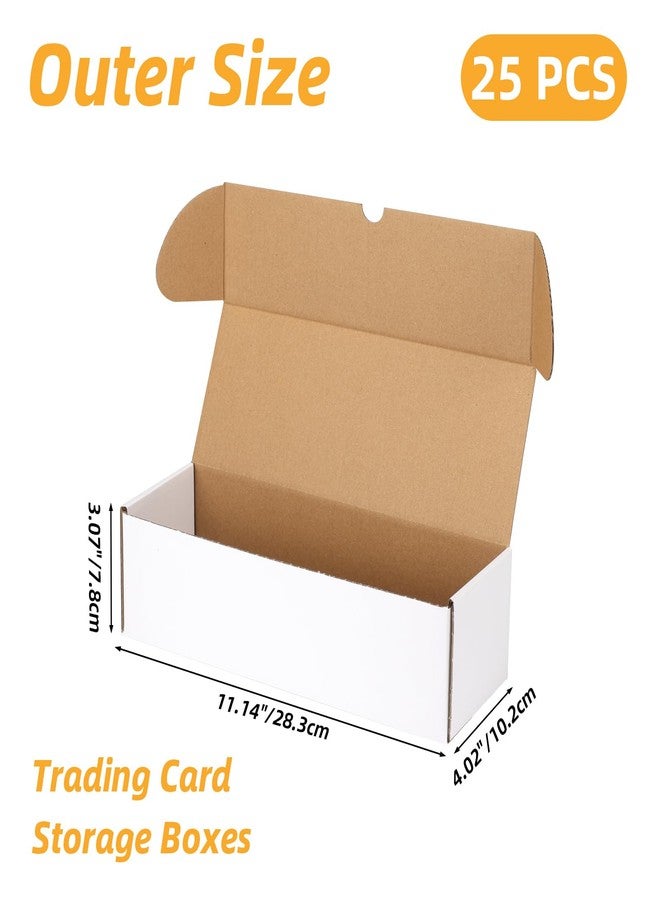 Serwrsw Bulk 10x3.7x2.8 Trading Card Storage Boxes for Sleeved Card, 25 Pack Brown White Corrugated Cardborad Collection Boxes for Baseball Sport Card Collector - Image 3