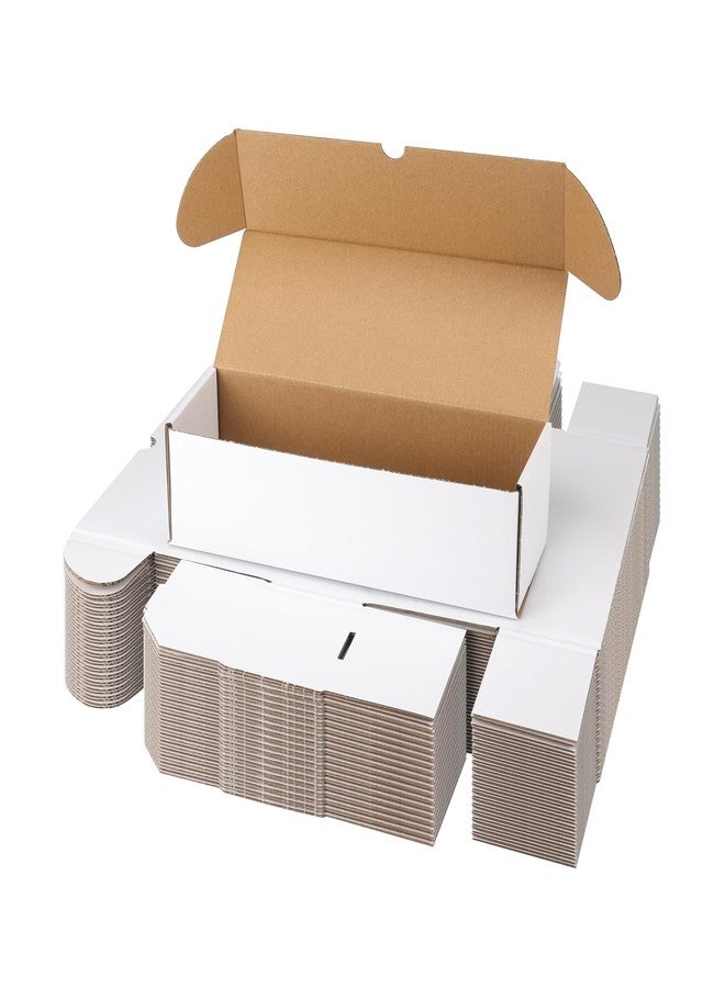 Serwrsw Bulk 10x3.7x2.8 Trading Card Storage Boxes for Sleeved Card, 25 Pack Brown White Corrugated Cardborad Collection Boxes for Baseball Sport Card Collector - Image 1