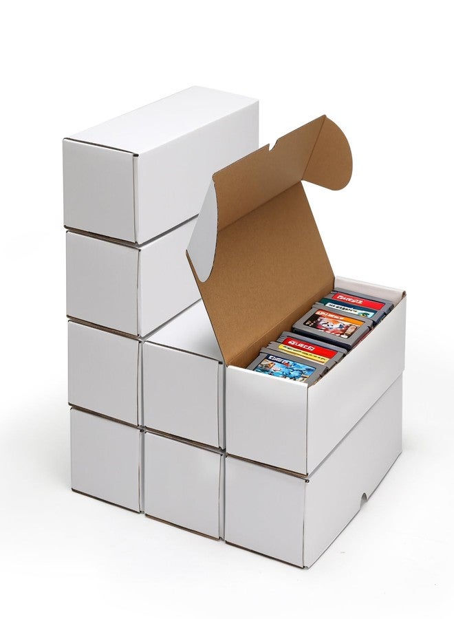 Serwrsw Bulk 10x3.7x2.8 Trading Card Storage Boxes for Sleeved Card, 25 Pack Brown White Corrugated Cardborad Collection Boxes for Baseball Sport Card Collector - Image 2