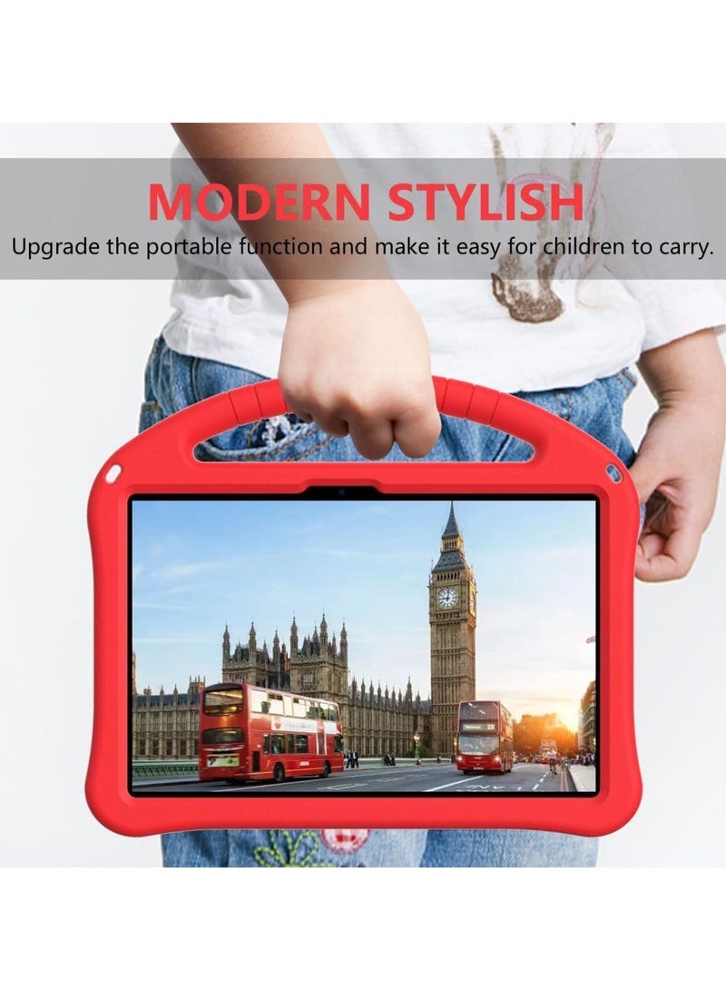 VKL Case for Honor Pad X8a 11.0 inch 2024 Released, EVA Lightweight Durable and Shockproof Case with Handle/Kickstand/Shoulder Strap - Red - Image 3