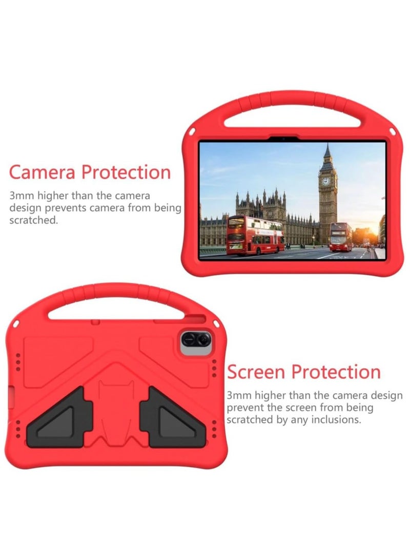 VKL Case for Honor Pad X8a 11.0 inch 2024 Released, EVA Lightweight Durable and Shockproof Case with Handle/Kickstand/Shoulder Strap - Red - Image 4