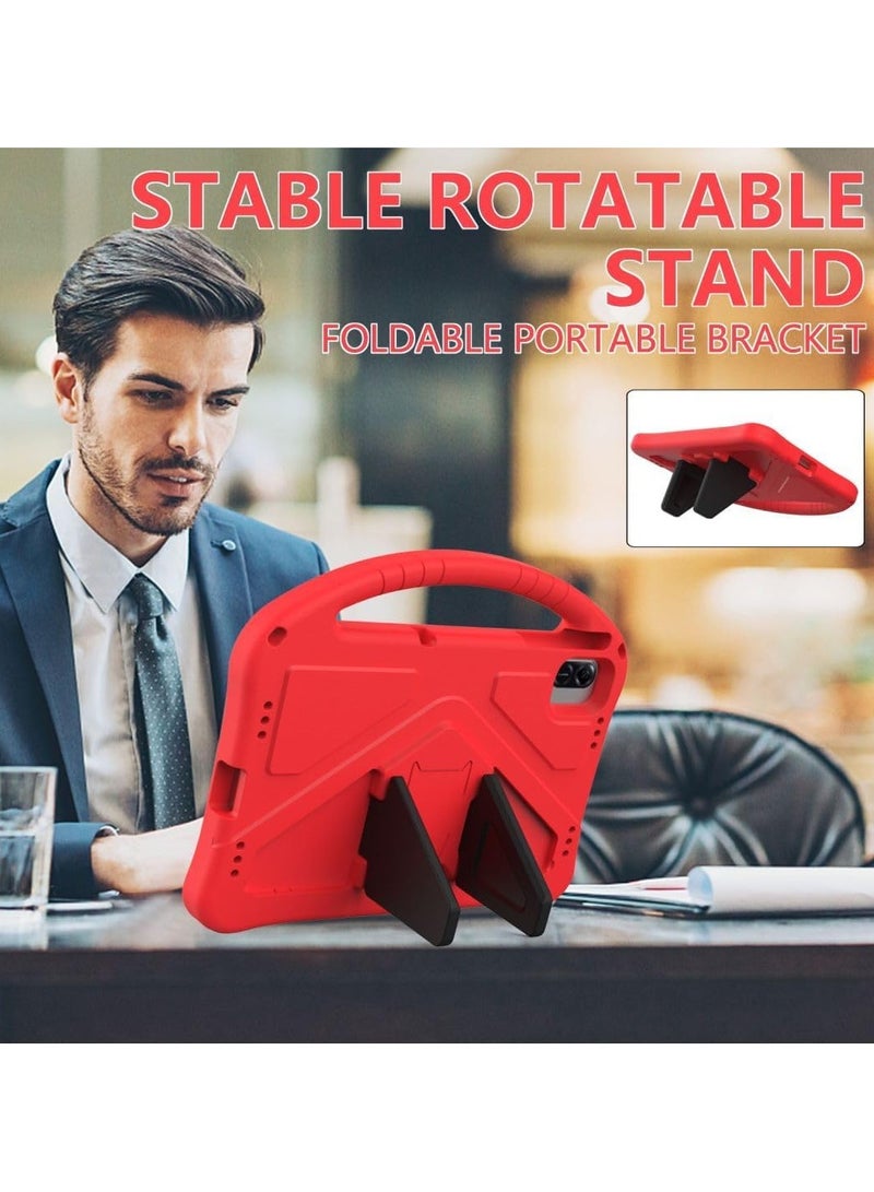 VKL Case for Honor Pad X8a 11.0 inch 2024 Released, EVA Lightweight Durable and Shockproof Case with Handle/Kickstand/Shoulder Strap - Red - Image 5