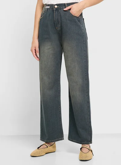 Ginger High Rise Wide Leg Jeans