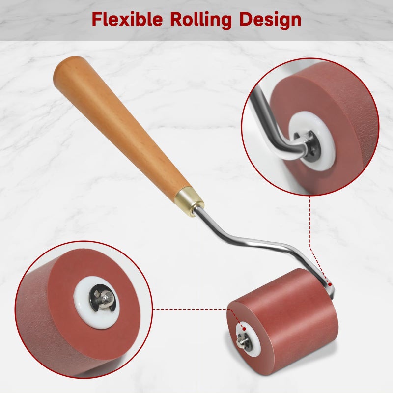 CHIVENIDO 3pcs Rubber Rollers Brayer - Brayer Rollers for Crafting, Ink Roller Set with Comfort Grip for Printmaking, Crafts, and Stamping - Image 3