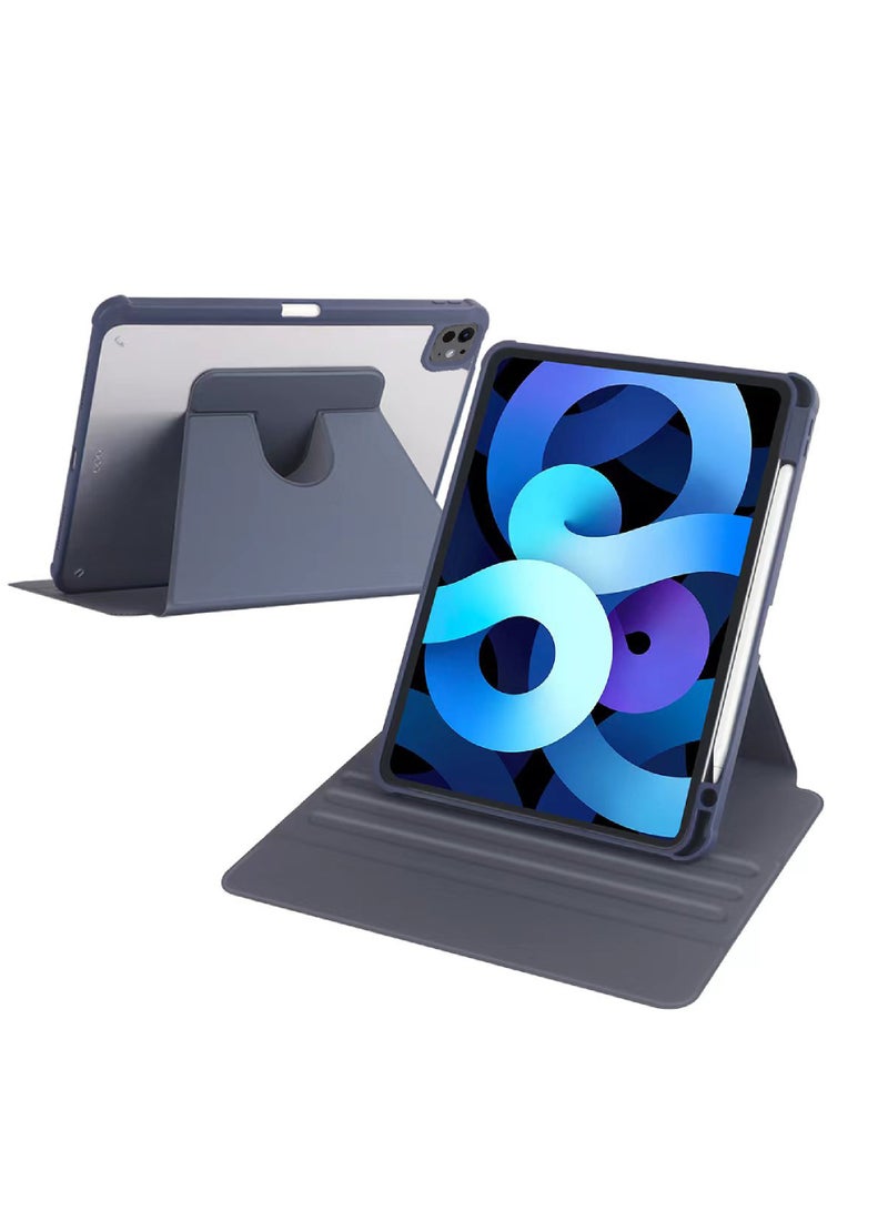 Rock Pow Rotating Cover Case for iPad Pro 11 inch M4 (2024) A2836,A2837,A3006 with Pencil Holder, 360 Degree Rotation Protective Stand Cover Clear Back, Auto Wake/Sleep For 2024 Pro 11 inch M4 Case - Image 1