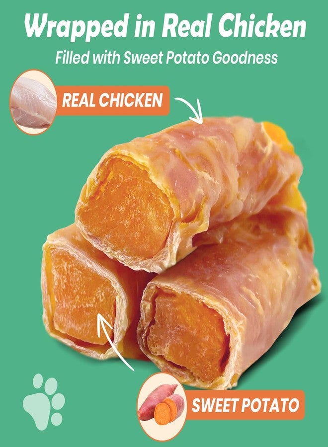 PETPURO Dog Treats Sweet Potato Wrapped with Chicken – Grain-Free Natural Chews Made with Real Chicken & Sweet Potato, Healthy Snacks for Training & Digestion, Rawhide-Free Dog Treats - Image 2