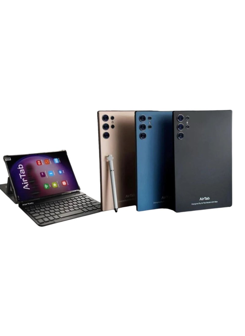 AirTab - 10.1 -Inch Smart Tablet U25 PRO Android 13 Tablet With 1TB Storage and 16GB RAM Quad Core Wi-Fi LTE Dual Sim with Touch Pen and Keyboard - GOLD - Image 1