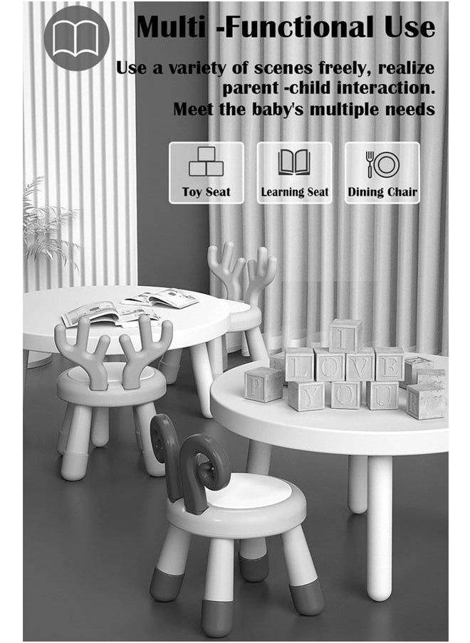 ZCM-HAPPY Baby Antler Back Chair Non-slip Small Chair  - Image 4