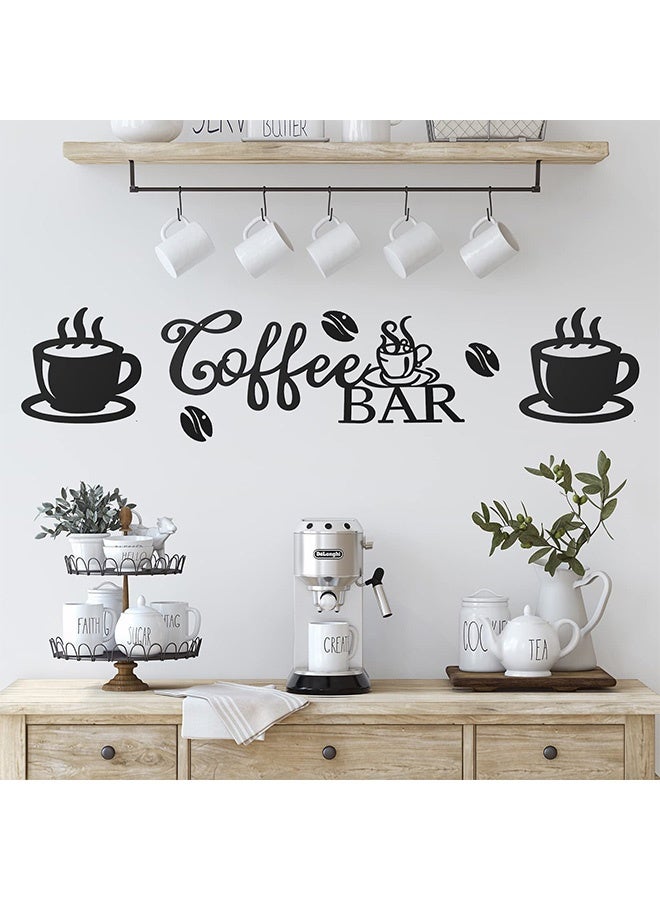 Peachjoy Coffee Bar Decor Coffee Signs for  Metal Rustic Sign Hanging Wall Decor Metal Wall Art for Home Office Kitchen(Coffee Bar, Bean and Cup Style) - Image 3