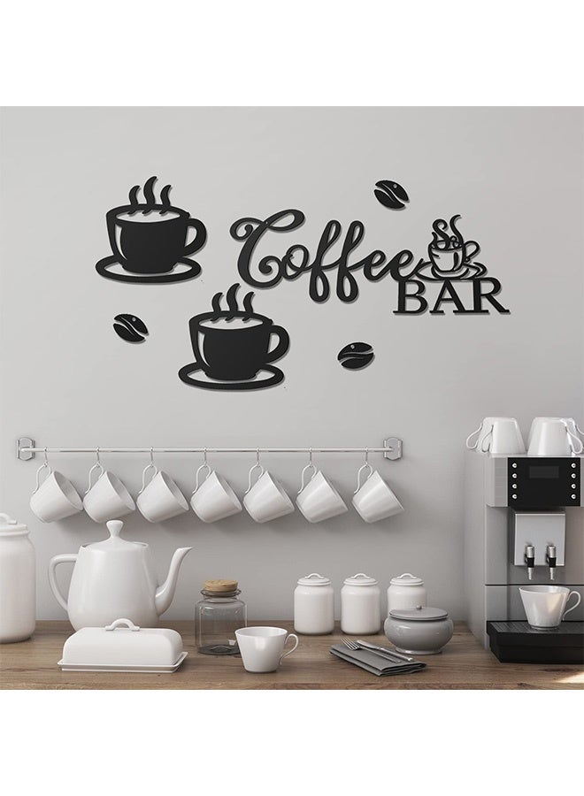 Peachjoy Coffee Bar Decor Coffee Signs for  Metal Rustic Sign Hanging Wall Decor Metal Wall Art for Home Office Kitchen(Coffee Bar, Bean and Cup Style) - Image 4